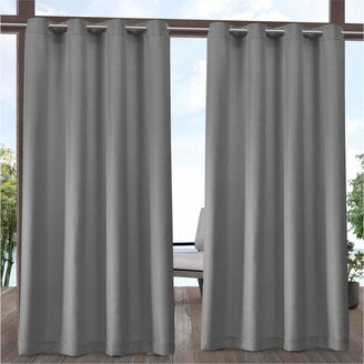 Curtains Indoor - Outdoor Solid Cabana Grommet Top Curtain Panel Pair, 54 x 84