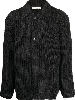 Button-Placket Knit Jumper