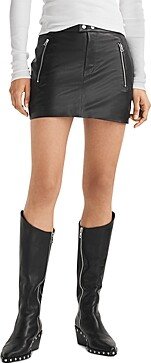 Nora Leather Mini Skirt-AA