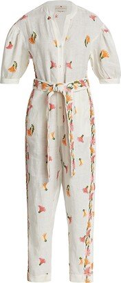 Jaya Floral-Embroidered Jumpsuit