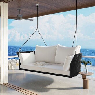 RASOO Outdoor Hanging Swing Chair for 2 - All-Weather Rattan-AA