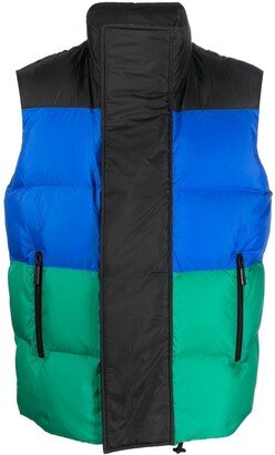 Colour-Block Feather-Down Gilet