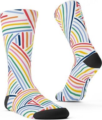 Socks: Rainbow Stripes Custom Socks, Multicolor