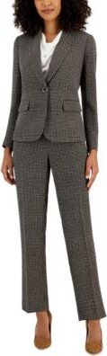 Womens Tweed Collared Jacket Sleeveless Cowlneck Slim Leg Pants