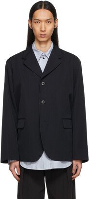 Navy Wool Flattened Blazer