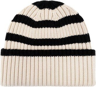 Striped Knit Beanie-AA