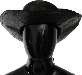 Black Wide Brim Cowboy Solid Women's Hat