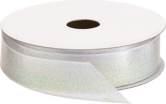 Ribbon Satin Glitter Ombre White Iridescent