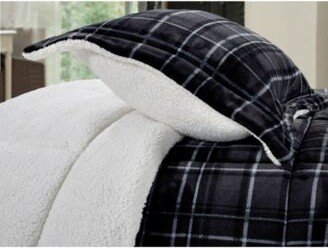 Plaid Micromink Sherpa Reversible Down Alternative Microsuede Comforter Sets