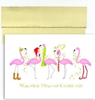 Masterpiece Studios Masterpiece Warmest Wishes 16-Count Christmas Cards, Fashionista Flamingos