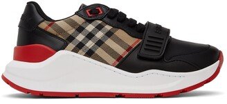 Black Leather Vintage Check Sneakers