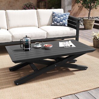 Pellebant Outdoor Adjustable Height Dining Table Multifunction Coffee Tea Table - 14.6/ 23.4