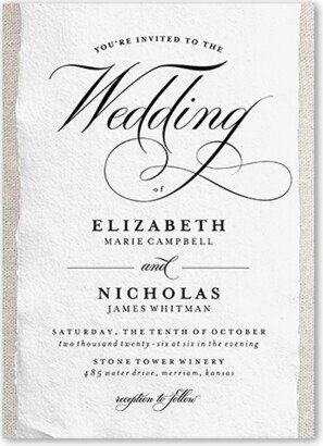 Wedding Invitations: Patterned Paper Wedding Invitation, Beige, 5X7, Matte, Signature Smooth Cardstock, Square