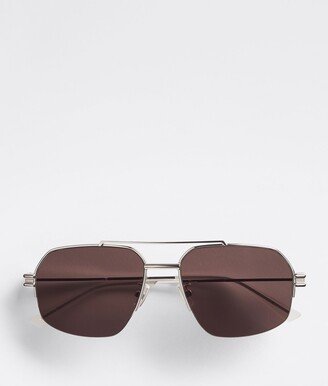 Bond Metal Half-Rim Aviator Sunglasses