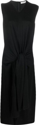 virgin-wool V-neck dress