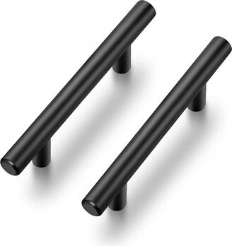 4.5 Inch(115mm Hole Center Cabinet Handles Pulls For Kitchen Stainless Steel Matte Black Drawer | 179mm，length）