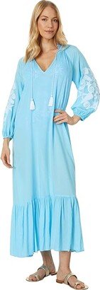 Cheree Long Sleeve Cover-Up (Celestial Blue) Women's Swimwear