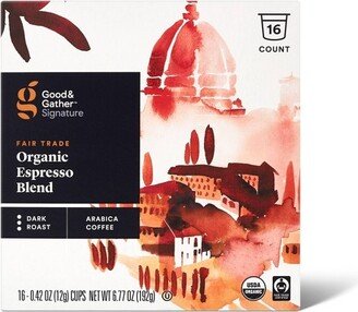 Signature Organic Espresso Blend Dark Roast Coffee - 16ct Single Serve Pods - Good & Gather™