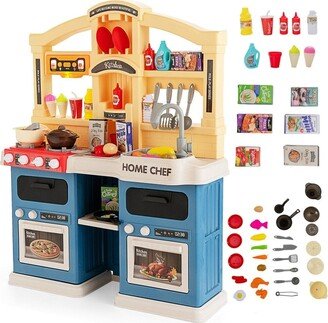 69 Pieces Kitchen Playset Toys with Realistic Lights and Sounds - 25.4 x 9.5 x 32.7