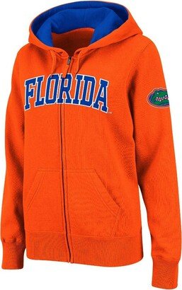 Women's Orange Florida Gators Arched Name Full-Zip Hoodie