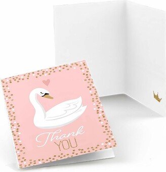 Big Dot of Happiness Swan Soiree - White Swan Baby Shower or Birthday Party Thank You Cards (8 count)