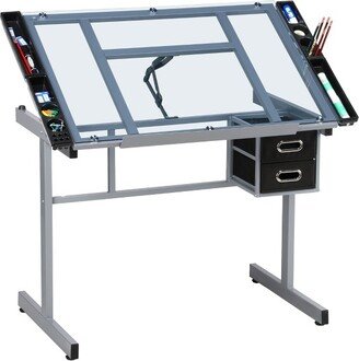 Adjustable Drafting Drawing Craft Table Black