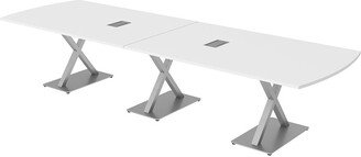 Skutchi Designs, Inc. 12' Modular Arc Rectangle Conference Table Electric Units And X Bases