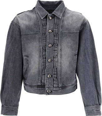 Denim Jacket With Wavy Details