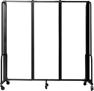 National Public Seating NPS Portable Room Divider, 6' Height, Clear Acrylic Panels