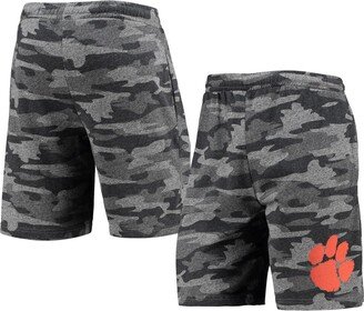 Concepts Sport Men's Charcoal and Gray Clemson Tigers Camo Backup Terry Jam Lounge Shorts - Charcoal, Gray