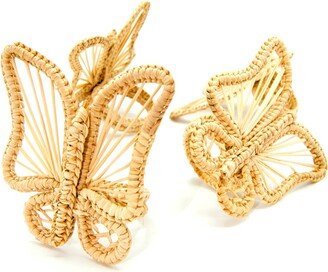 Washein Natural Butterfly Napkin Rings Set Of 4