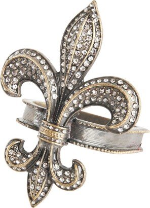 Saro Lifestyle Fleur-De-Lis Design Napkin Ring, Set of 4