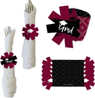 Big Dot Of Happiness Maroon Grad Best is Yet to Come Graduation Party Paper Holder Napkin Rings 24 Ct