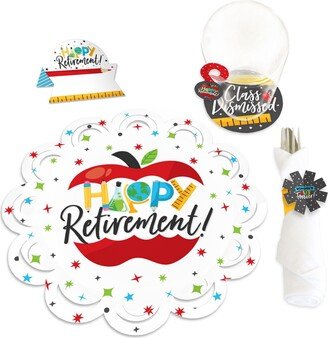 Big Dot Of Happiness Teacher Retirement Happy Retirement Party Table Decorations Chargerific Kit 8 Ct