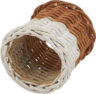 Saro Lifestyle Earthy Tones Rattan Napkin Ring (Set of 4), Brown