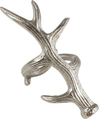 Saro Lifestyle Napkin Rings With Antler Shapes (Set of 4), Silver