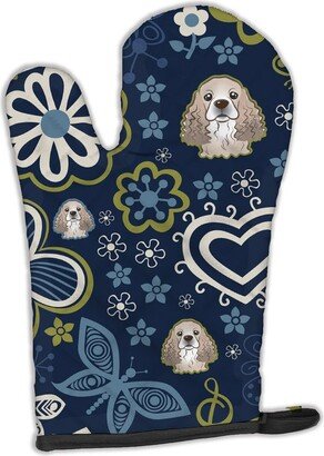 Blue Flowers Cocker Spaniel Oven Mitt