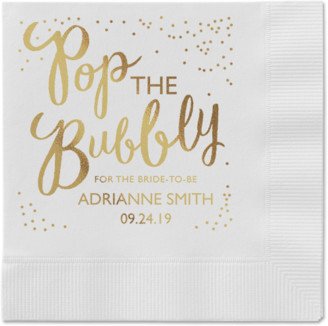 Wedding Napkins: Champagne Confetti Napkin, Yellow, White