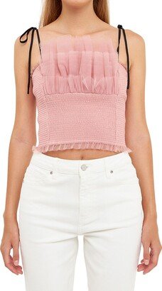 Tulle Cropped Top