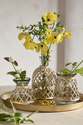 Rattan Wrapped Bud Vase