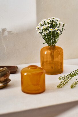 Orange Glass Vases, Set of 2-AA
