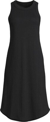 Women's Plus Size Cotton Rib Sleeveless Midi Tank Dress