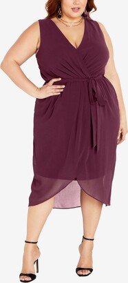 Trendy Plus Size Sleeveless Faux-Wrap Dress