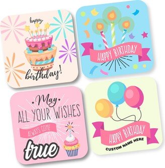 Happy Birthday Coasters, Gift, Custom Name Coasters