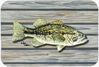 8493LCB 15 x 12 Inch Small Mouth Bass On The Wharf Glass Cutting Board