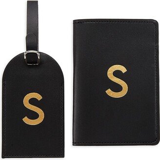 Initial Leather Passport Holder & Luggage Tag