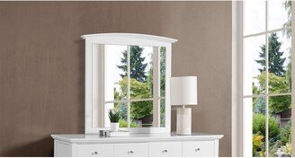 Haddon White Mirror - 35H X 37W X 2D