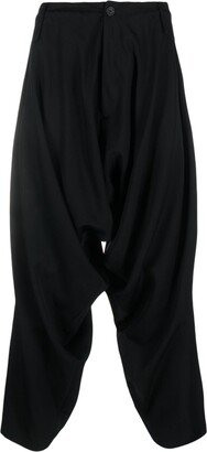 Wool Drop-Crotch Trousers-AA