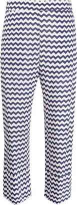 Zigzag-Print Cropped Trousers