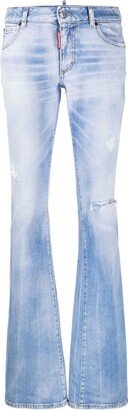 Distressed Flared Jeans-AE